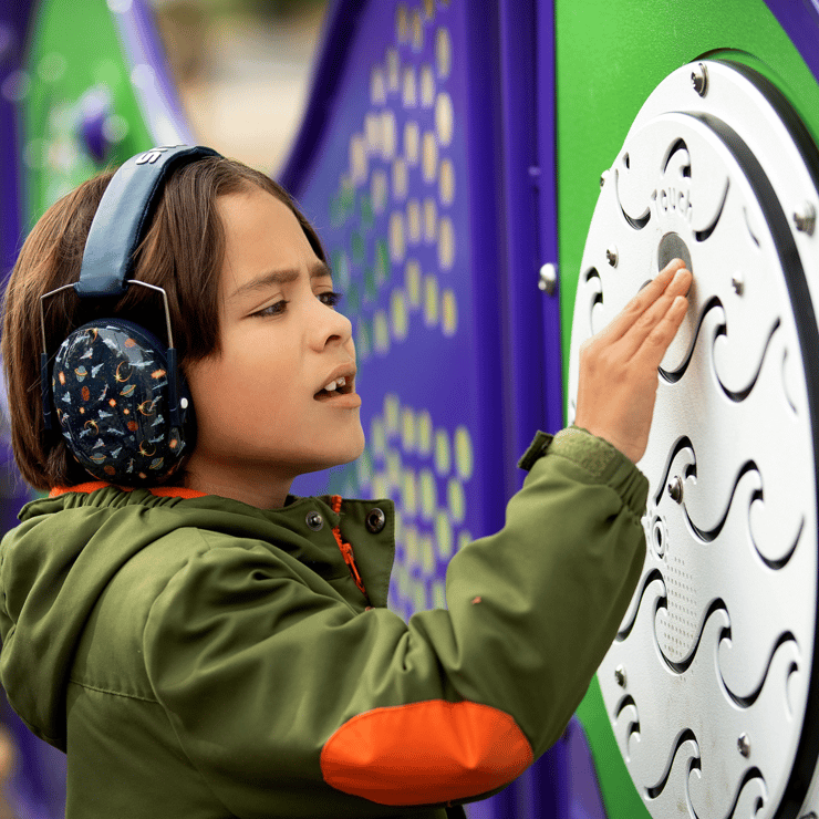 Child using sensory panel