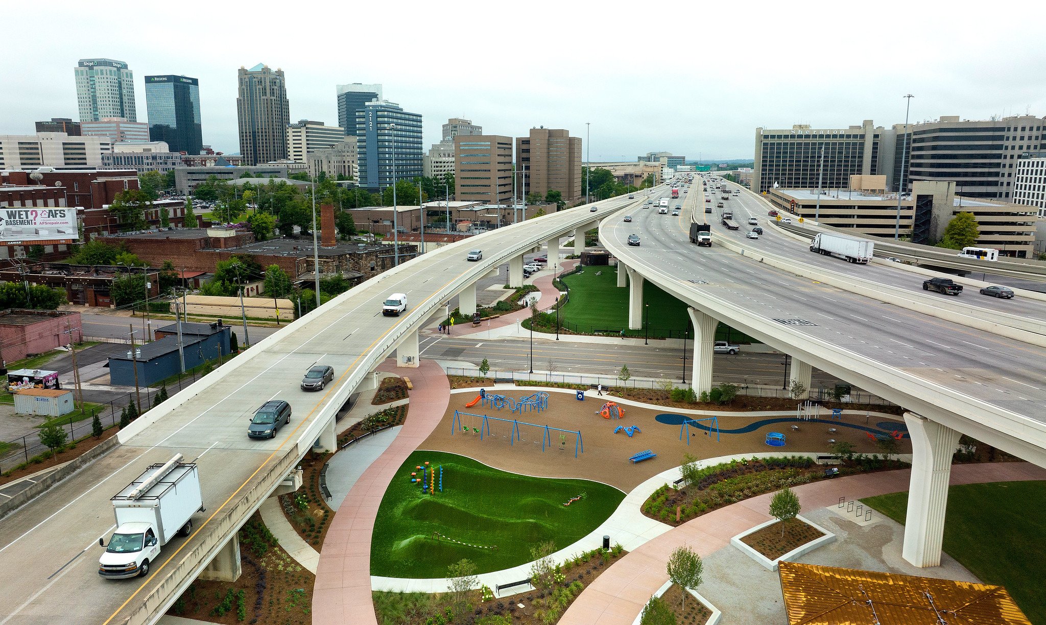 Park built under highway