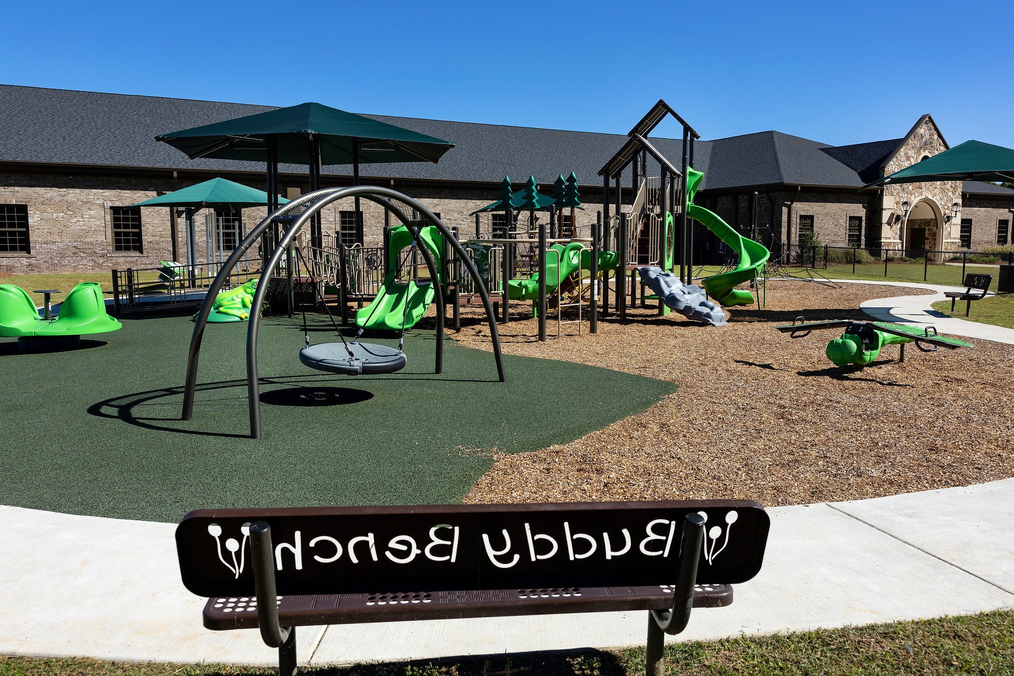 Buddy Bench on edge of playground