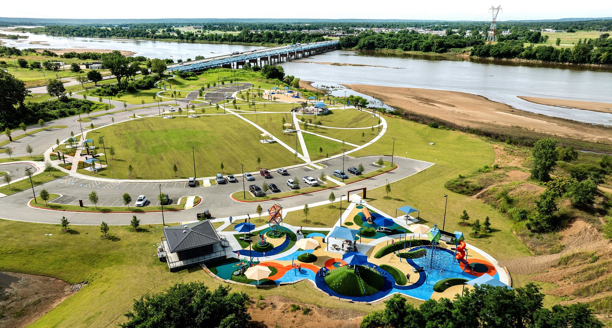 Birds-eye view of Playcore Park