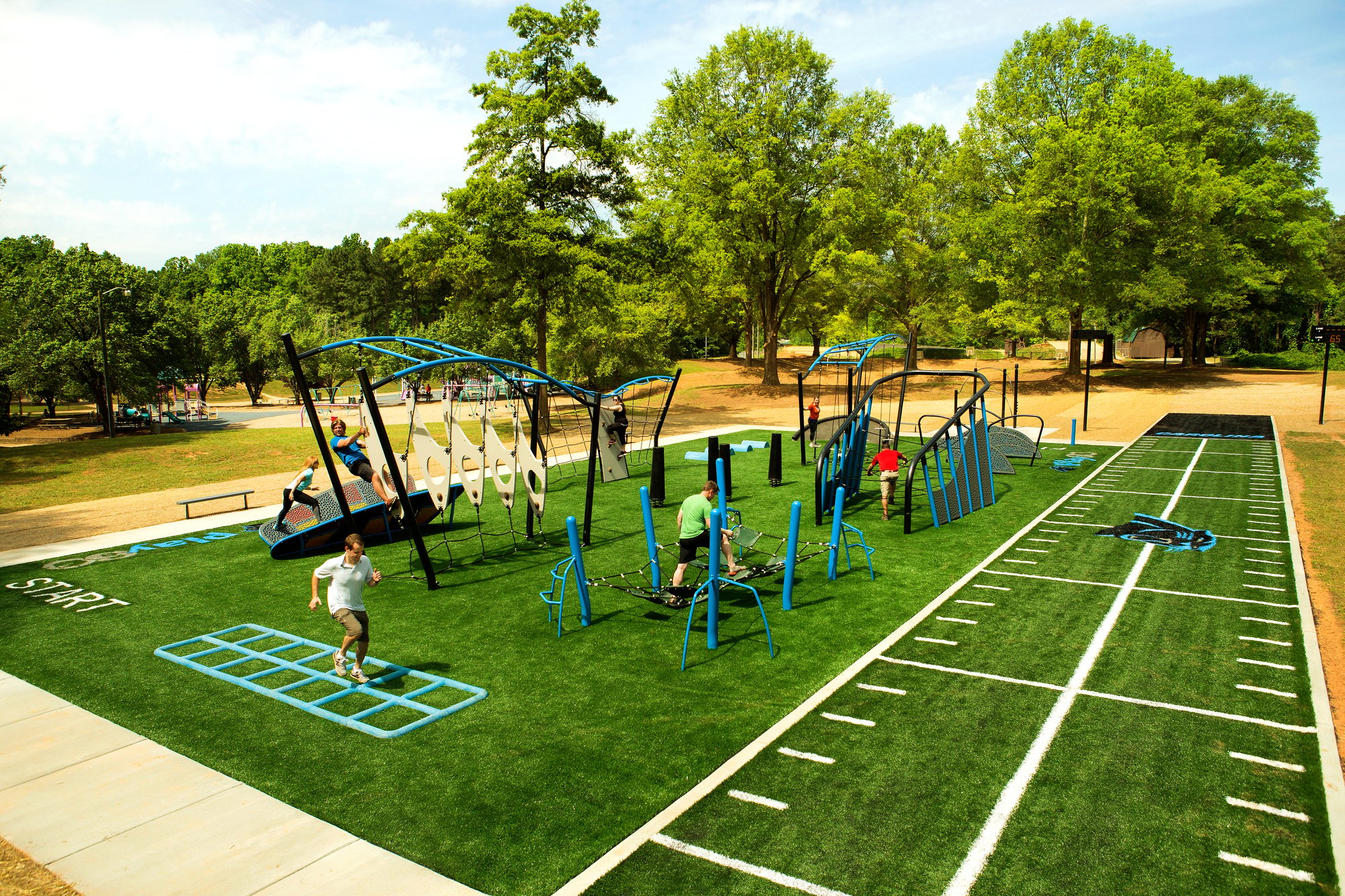 IMPACT Parks branded obstacle course