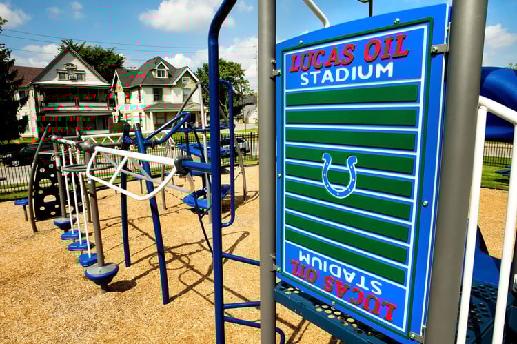 The play structure at the Courage Center Playground
