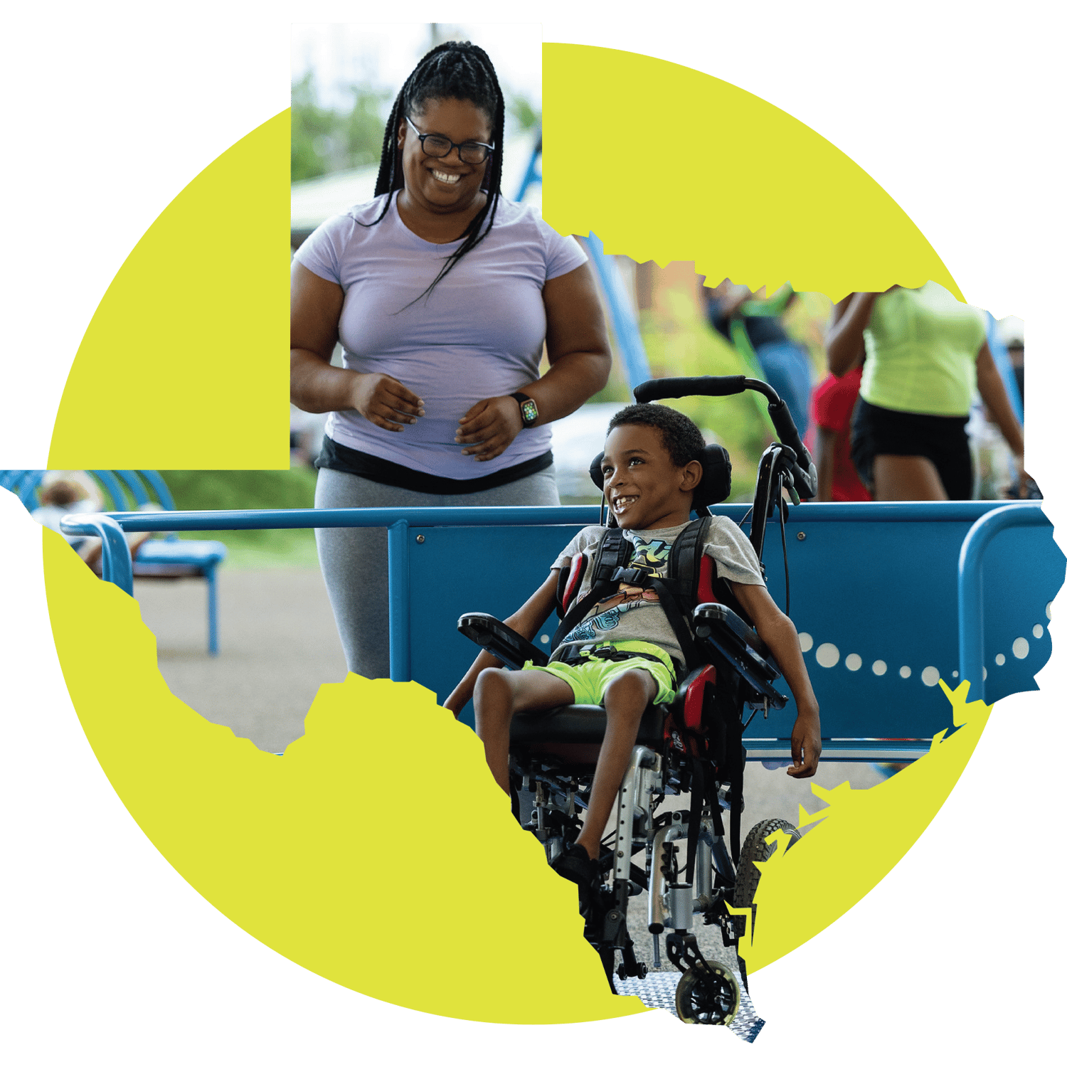 Woman and son at IMPACT Parks playground