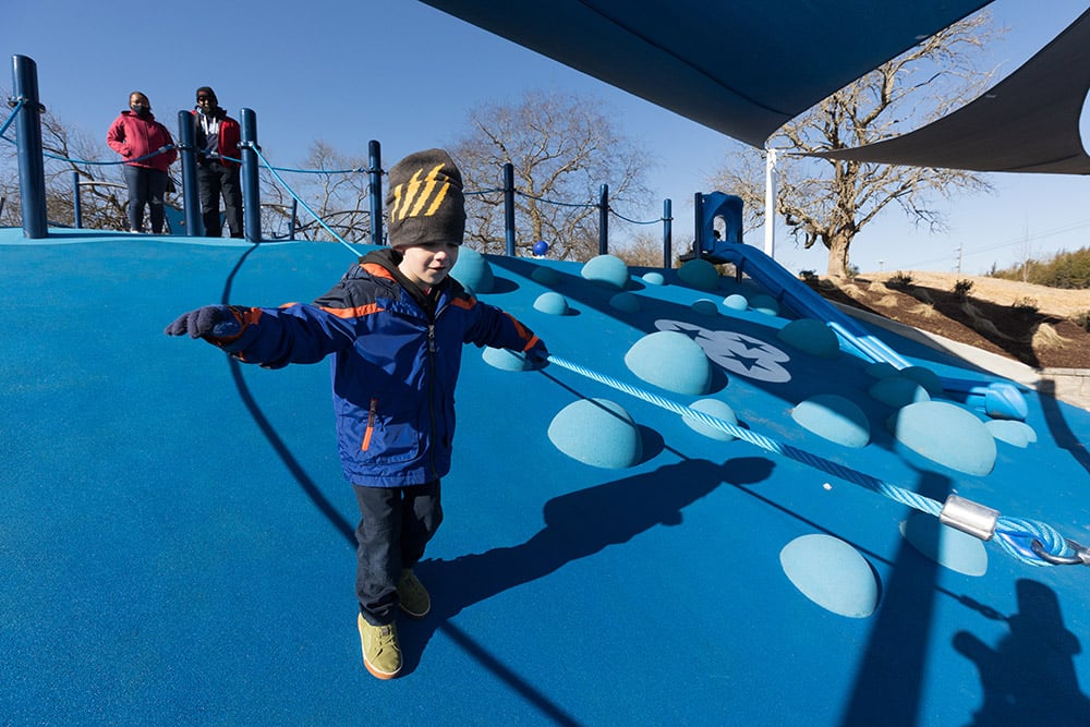 child running down hill
