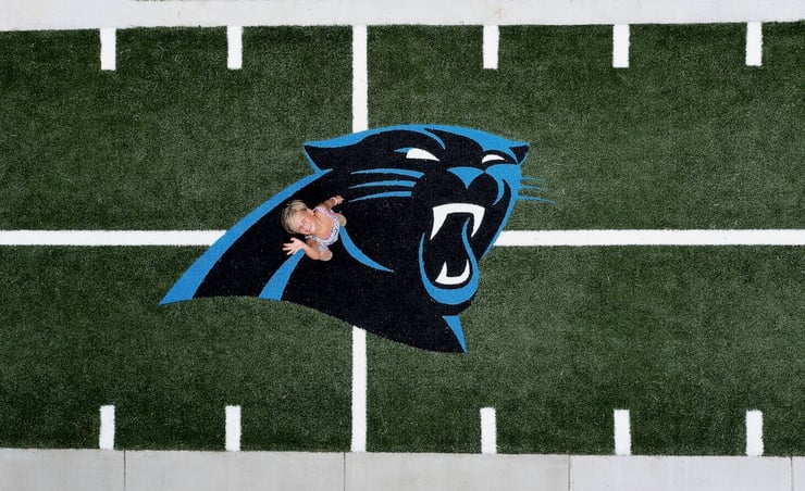 Carolina Panthers logo on IMPACT Parks playground turf