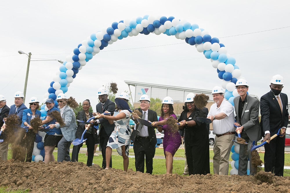 ymca community at new IMPACT Parks playground ground-breaking ceremony